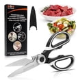thumbnail image 1 of SpartaSake Premium Stainless Steel Kitchen Shears Sleeve Heavy Duty Food Scissors (Black/White), 1 of 8