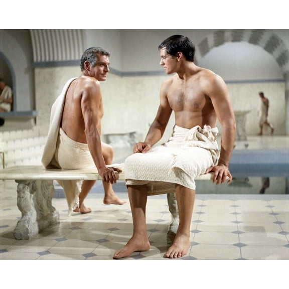 Spartacus Laurence Olivier John Gavin Bare Chested Sauna 24x36 HD Aluminum Art
