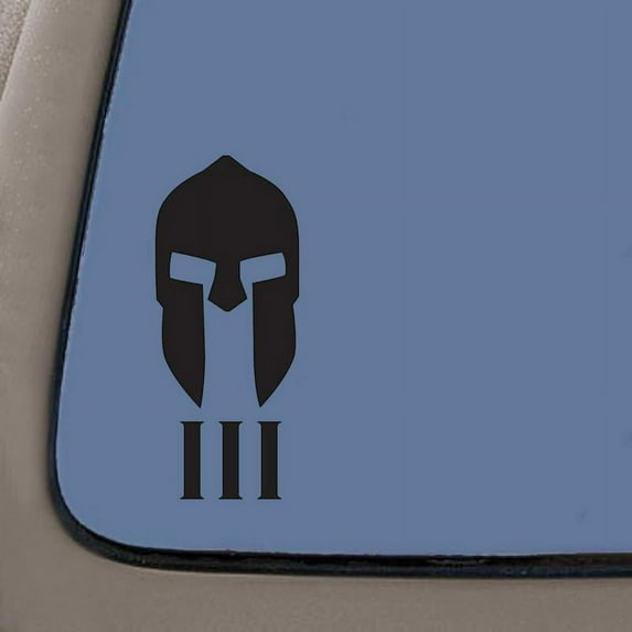 Spartan 3% Decal | Black Vinyl Decal | Die cut | 7.5-Inches By 3-Inches | Car Truck Van SUV Laptop Macbook Wall Decals