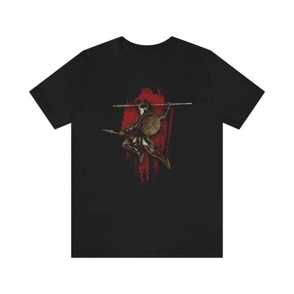 Spartan Attacking With Spear And Sword T-Shirt