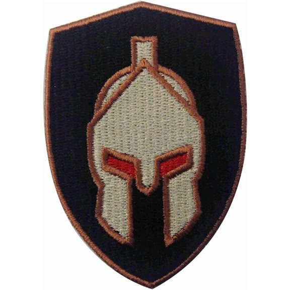 Spartan Battle Helmet Embroidered Badge Iron On Sew On Patch