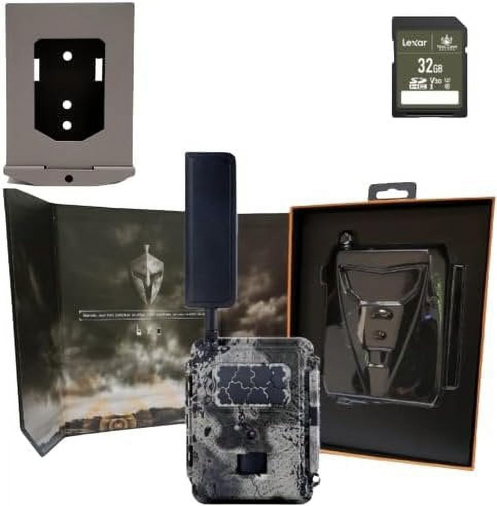 Spartan Camera Gocam 4G LTE Trail Cameras, Free Roaming, HD Video, Photo, Blackout Flash, Hunting, Security, Surveillance + 32GB SD Card + Spartan Security Lock Box Verizon