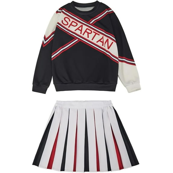 Spartan Cheerleader Sweatshirt Skirt Pants Halloween Cheerleader Uniform Outfit