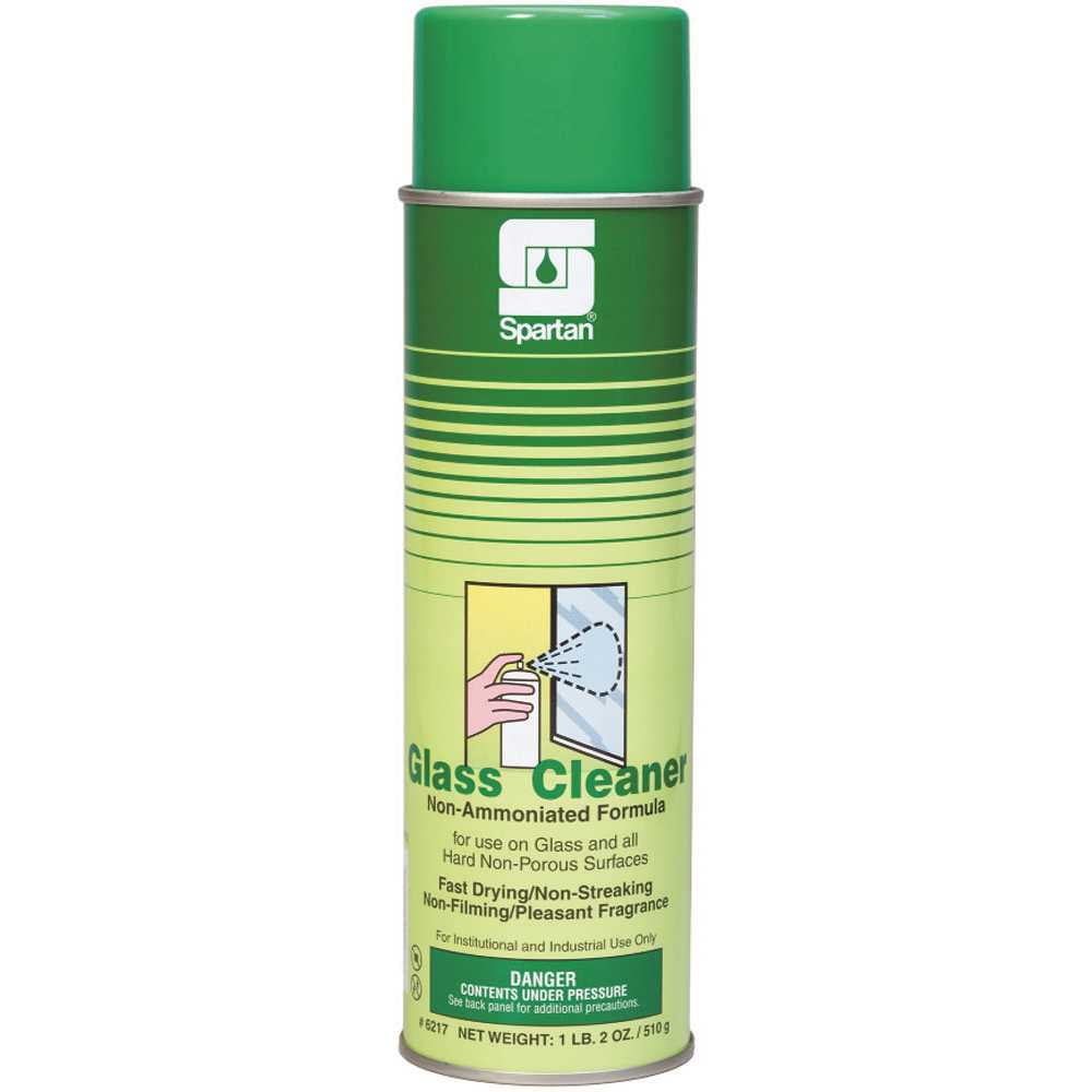 Spartan Chemical Co. 621700 18oz. Aerosol Can Spring Fresh Fragrance Scent Glass Cleaner Clear
