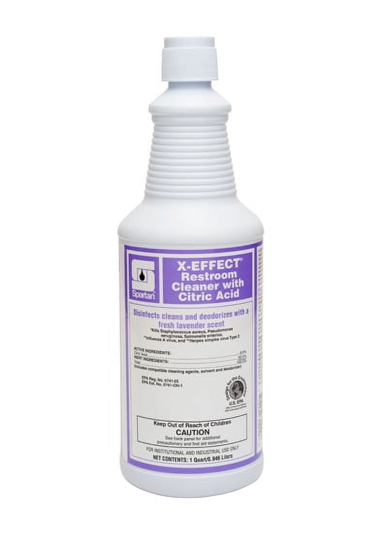 Spartan Chemical X-EFFECT Restroom Cleaner with Citric Acid 32oz Case of 12 Quarts 3 Triggers