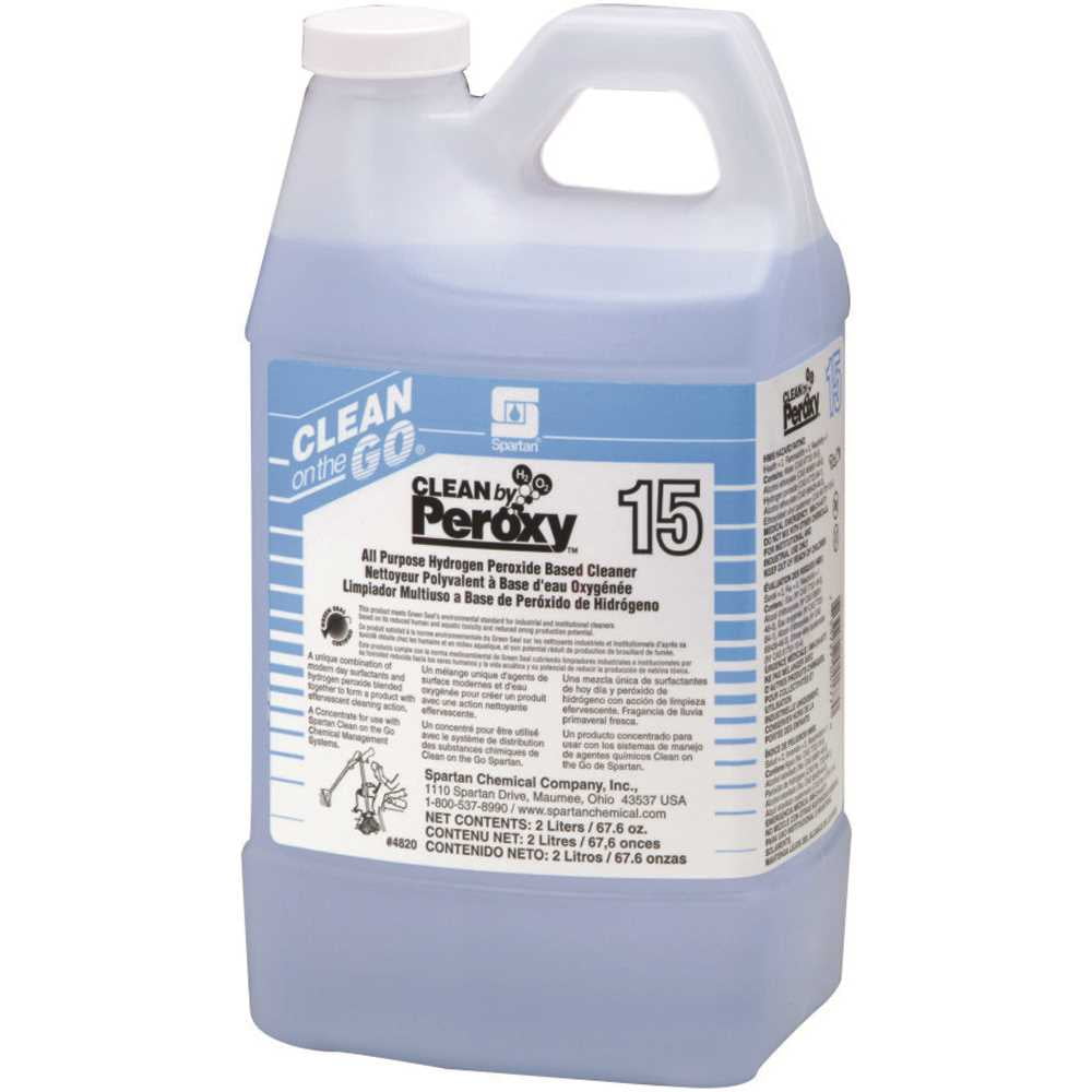 SPARTAN CHEMICAL COMPANY 482002 2 Liter Clean by Peroxy Spring Rain Scent Multi-Purpose Cleaner Light Blue