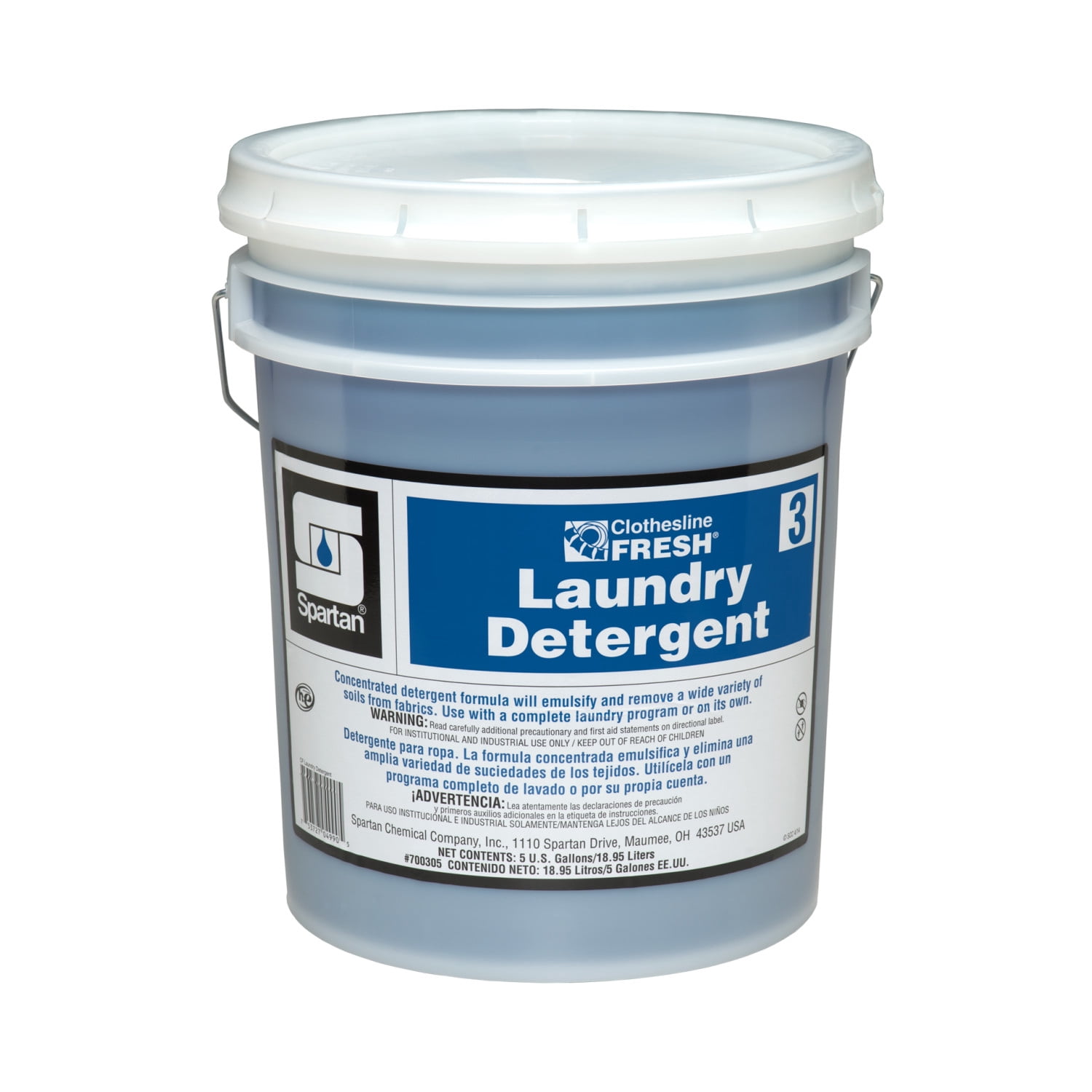 Spartan Clothesline Fresh Laundry Detergent, 5 Gal, 64 Loads