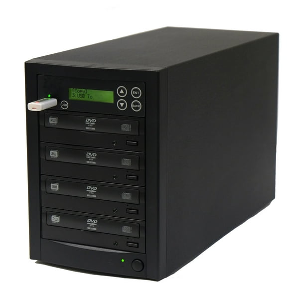 EZ Dupe Media Maven Series Duplicator USB Flash Memory/DVD CD Disc to 3 Disc Duplicator - Media Converter with Select Source Key Button D903-SSP