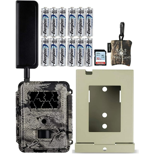 Spartan GoCam 4G LTE Wireless Camera with Batteries, SD Card, Security Case, and Spudz Microfiber Cloth Screen Cleaner AT&T