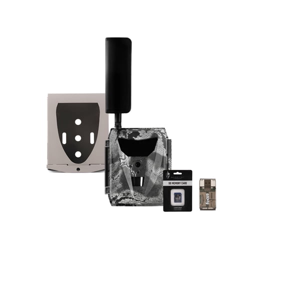 Spartan GoLive 4G/LTE 1080p Trail Camera (Verizon) Bundle with Steel Security Box, 32GB Memory Card and Card Reader (4 Items)