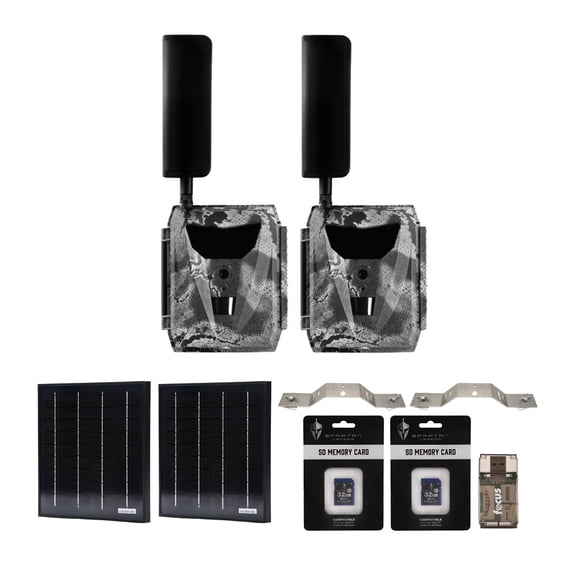 Spartan GoLive 4G/LTE Live Streaming Trail Camera with Solar Panel, Bracket Mount, SD Card and Card Reader (9 Items)