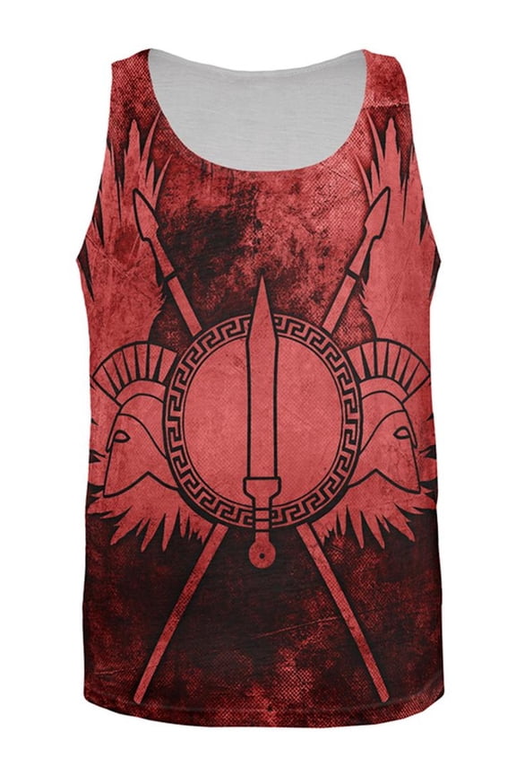 Spartan Greek Warrior Gladiator All Over Mens Tank Top Multi MD