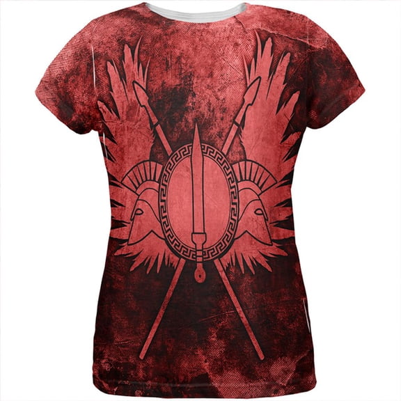 Spartan Greek Warrior Gladiator All Over Womens T Shirt Multi SM