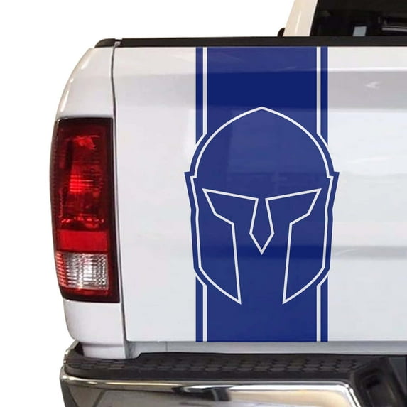 Spartan Helmet Decal Gladiator Sticker Truck Tailgate Vinyl Decal Compatible with Most Pickup Trucks Rear Graphic (11" x 25", Cobalt Blue)