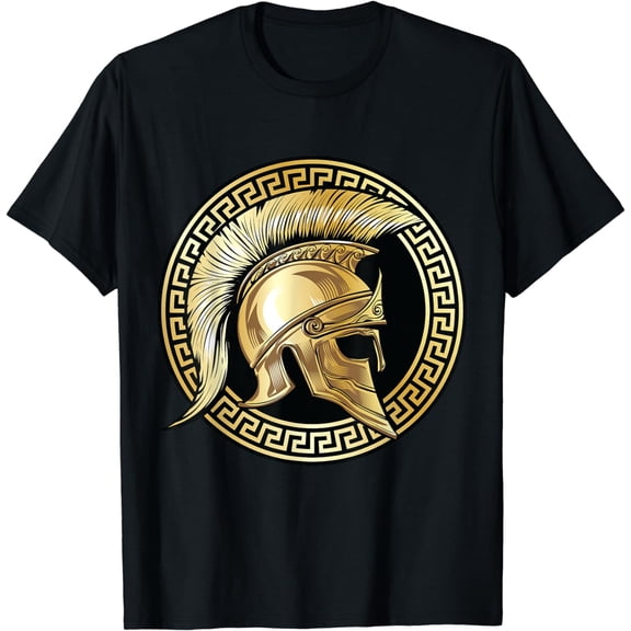 Spartan Helmet Gold Gladiator Sparta Greek Gym Workout T-Shirt