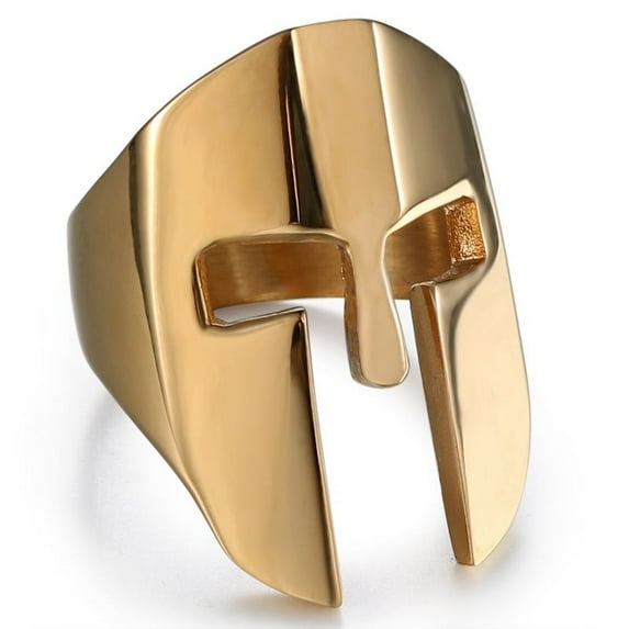 Spartan Helmet Men Rings 14K Yellow Gold Women Jewelry Punk Retro New In Rock Fashion Accessories Gift Wholesale
