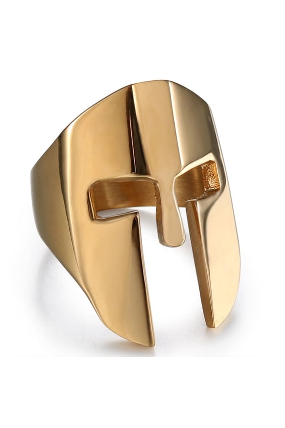 Spartan Helmet Men Rings 14K Yellow Gold Women Jewelry Punk Retro New In Rock Fashion Accessories Gift Wholesale