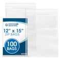 thumbnail image 1 of Spartan Industrial - 12” X 15” (100 Count) Quart Clear Reclosable Zip Plastic Poly Bags with Resealable Lock Seal Zipper - 2 Mil, 1 of 7