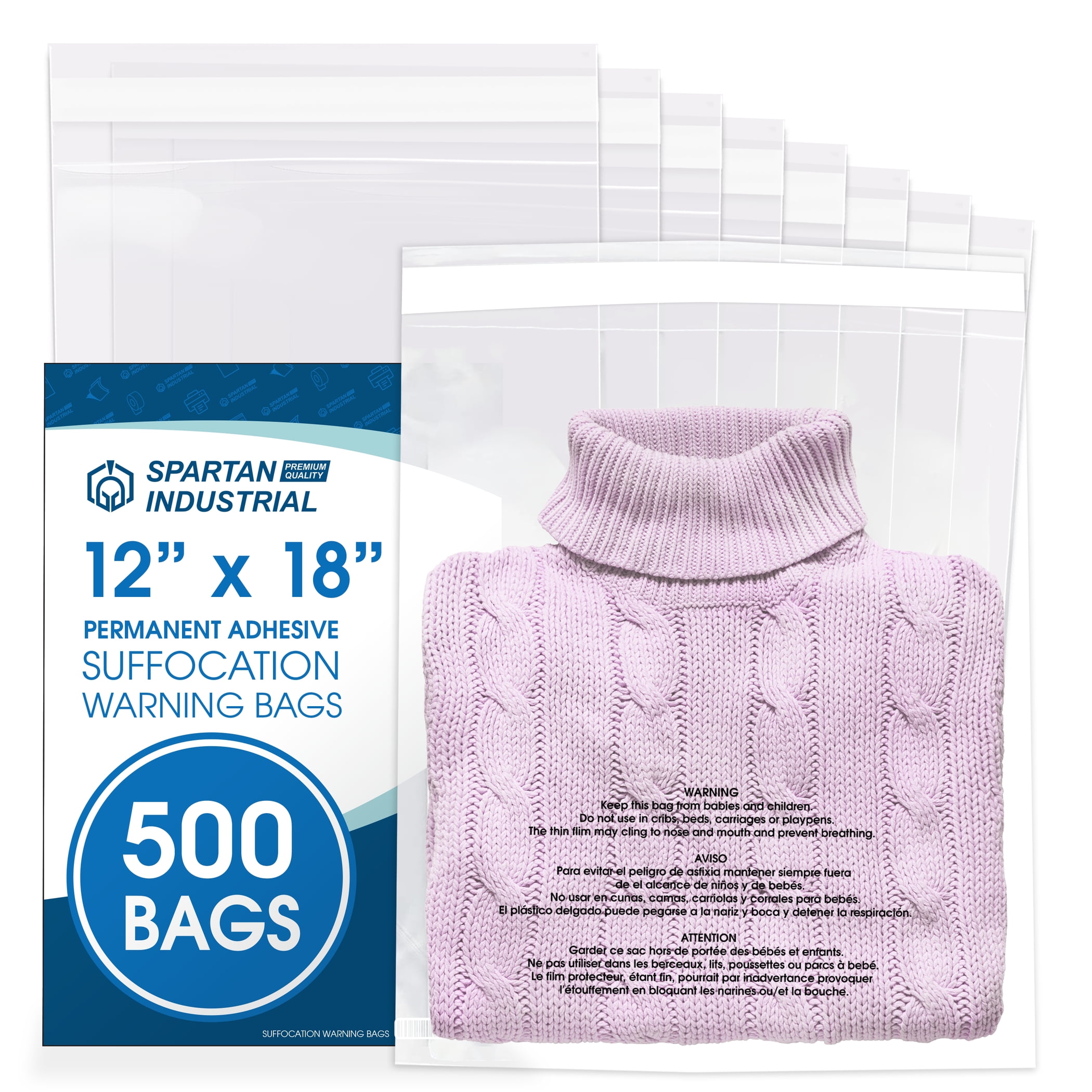 100 Bags Of 10x13 Clear Suffocation Warning Self Sealing FBA Bag