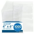thumbnail image 1 of Spartan Industrial - 4” X 6” (1000 Count) 2 Mil Clear Reclosable Zip Plastic Poly Bags with Resealable Lock Seal Zipper, 1 of 7
