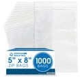 thumbnail image 1 of Spartan Industrial - 5” X 8” (1000 Count) 2 Mil Clear Reclosable Zip Plastic Poly Bags with Resealable Lock Seal Zipper, 1 of 7