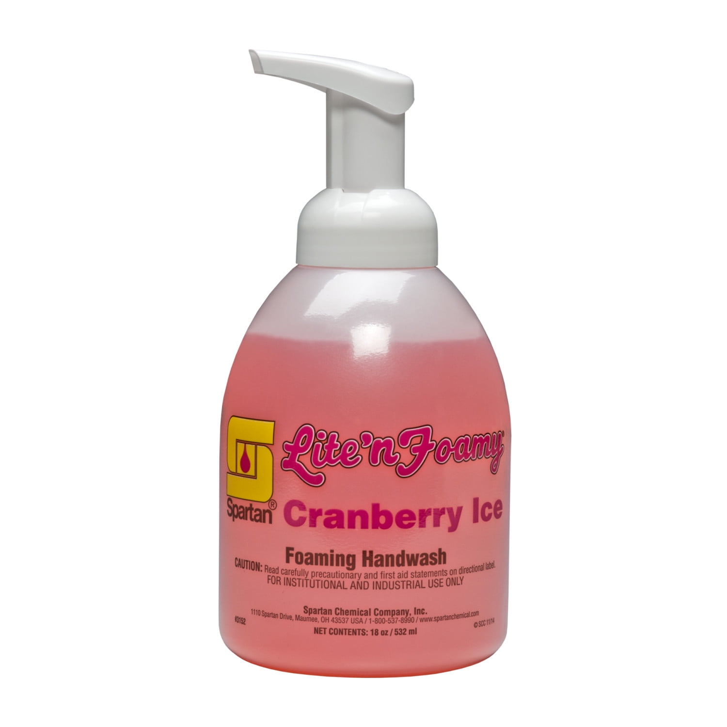 Spartan Lite'n Foamy Cranberry Ice Hair & Body Wash - 18 oz. , 6/cs