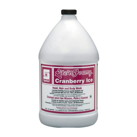 Spartan Lite'n Foamy Cranberry Ice Hand, Hair Body Wash, 4 Gal/Case
