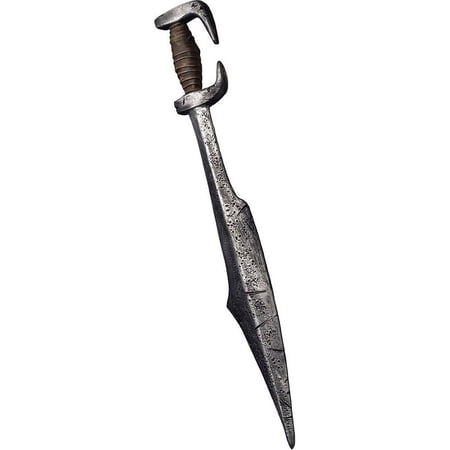 Spartan Men's Fancy-Dress Costume with Antique Silver Sword for Adults, 26 Inches