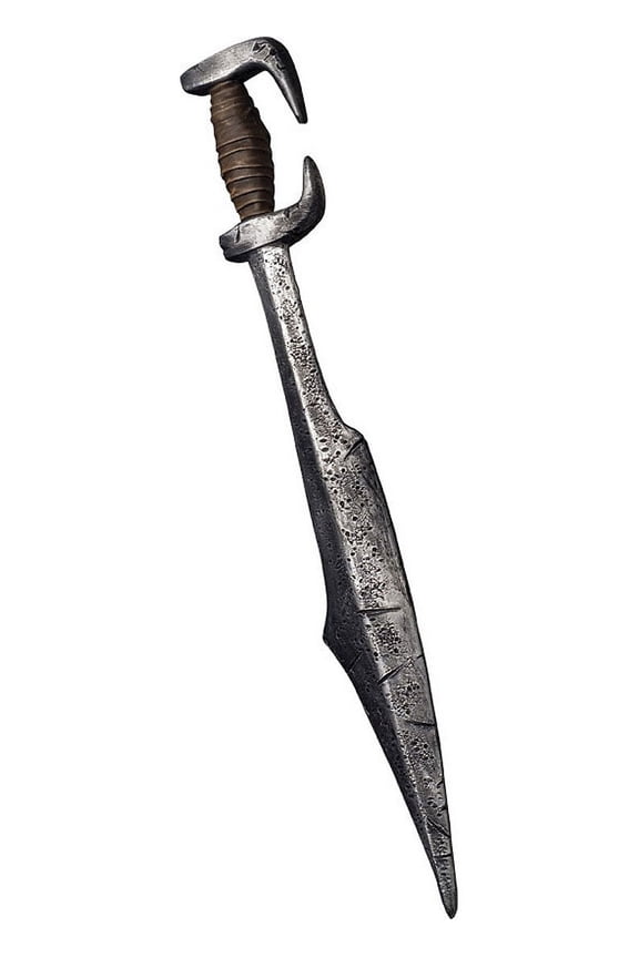 Spartan Men's Fancy-Dress Costume with Antique Silver Sword for Adults, 26 Inches