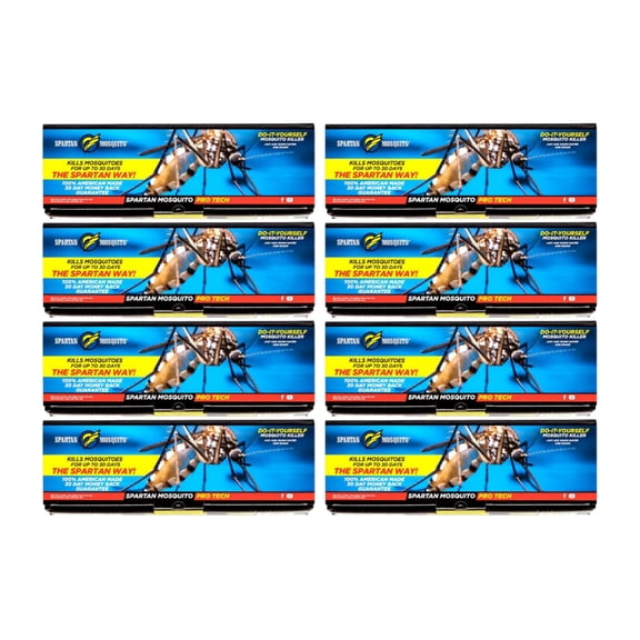 Spartan Mosquito Pro Tech Mosquito Killer, 4 Acre Pack, 8 Boxes (16 Tubes), USA Made