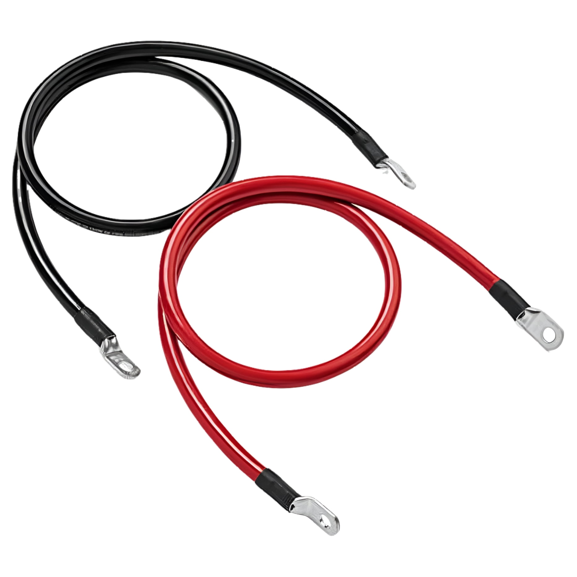 Spartan Power 4 AWG 1 Foot Battery Cable Set Four Gauge Wire Made in America 1 FT with 3/8" Ring Terminals