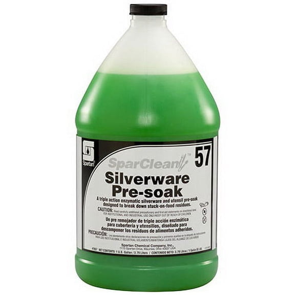 Spartan SparClean #57 Silverware Pre-Soak Light Green, 1 gal. Bottle, Mild, Liquid | 4/Case