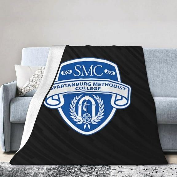 Spartanburg A Methodist College Logo Fleece Blanket, Very Soft Microfiber Flannel Blanket for Couch Warm and Cozy for All Seasons