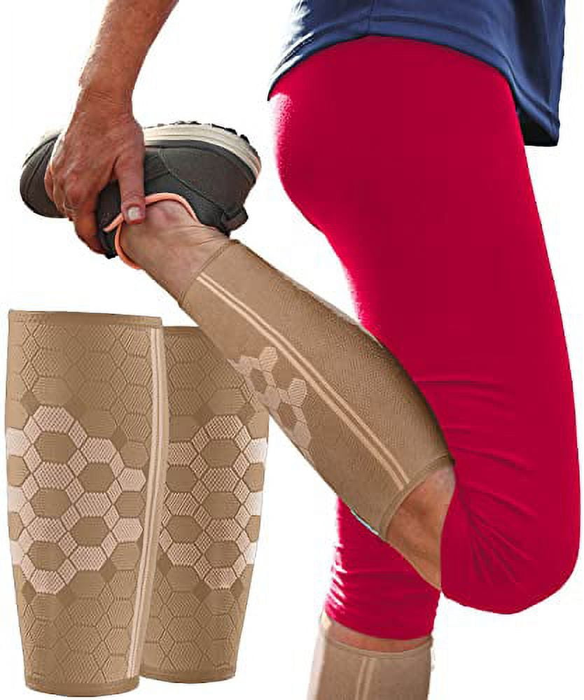 Gemx Calf Compression Sleeve Men & Women (1 Pair) Footless Calf Sleeves for  Shin Splints Support Breathable Neoprene Fabric Shin Sleeves for Calf  Support Ideal For Running Cycling & Hiking M (Calf