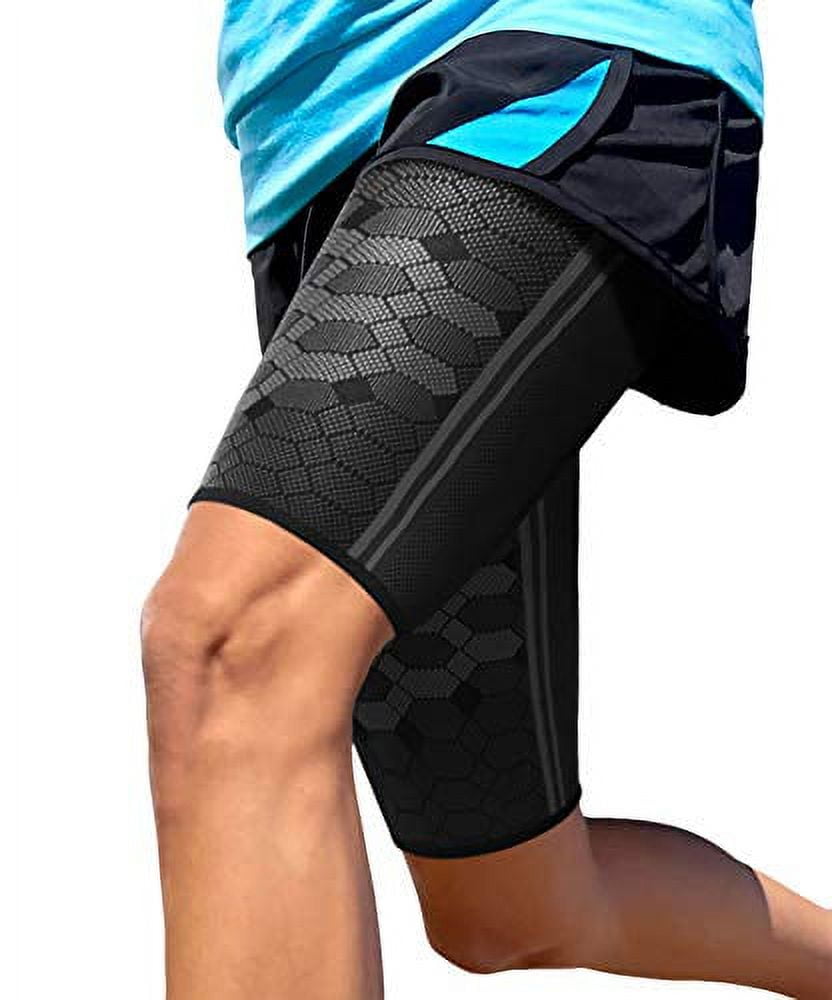 Shengshi Thigh Compression Sleeves (Pair) – Quad and Hamstring Support –  Upper Leg Sleeves for Men and Women – Made from Innovative Breathable  Elastic Blend – Anti Slip 