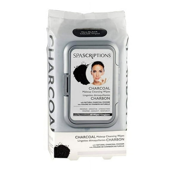 Spascriptions Charcoal Makeup Cleansing Wipes, 60 Ea, 3 Pack
