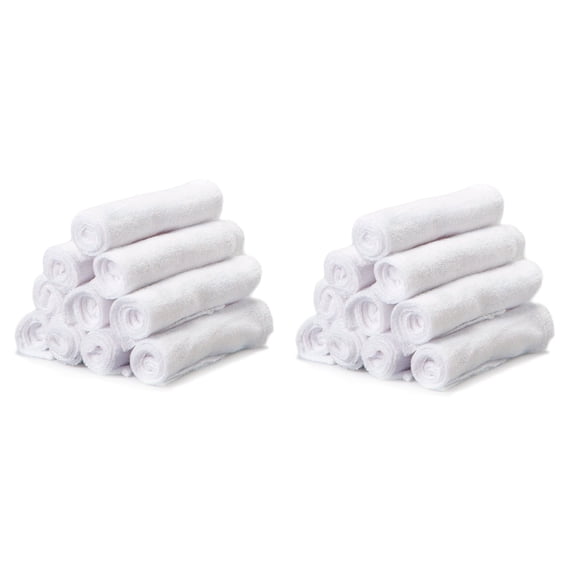 Spasilk 20 Terry Washcloth Wipes Set for Newborns and Infant Boys and Girls, Plain White, Ideal Baby Shower Gift Pack