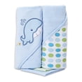 thumbnail image 1 of Spasilk Baby 2 Terry Hooded Towels & 2 Washcloths Bath Set for Newborns and Infants, Blue Whale, 1 of 5