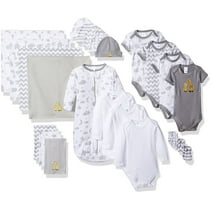 Spasilk Baby 23 Piece Essential Basics Layette Clothing Set for Newborns and Infants, Gift Baskets and Showers, Gray Giraffe and Stars