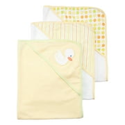 Spasilk Baby 3 Pack Soft Terry Hooded Towel Set for Newborn Boys and Girls, Yellow Duck