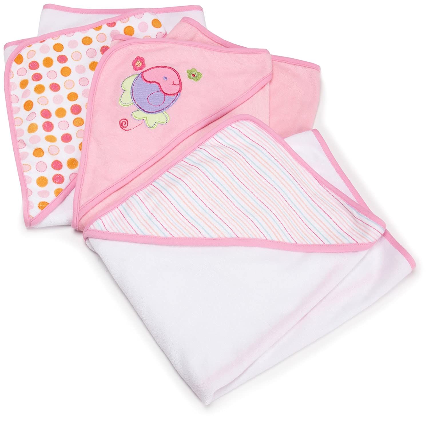 Babyhug Terry Knit Hooded Towel With Polka Dot Print L 76 x B 76 cm - Pink