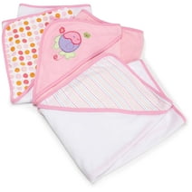 Spasilk Baby 3 Pack Terry Bath Hooded Towels, Pink