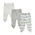 thumbnail image 1 of Spasilk Baby Boys' Cotton Pull on Footed Pants, Pack of 3, Gray Animals, 9 Months, 1 of 7
