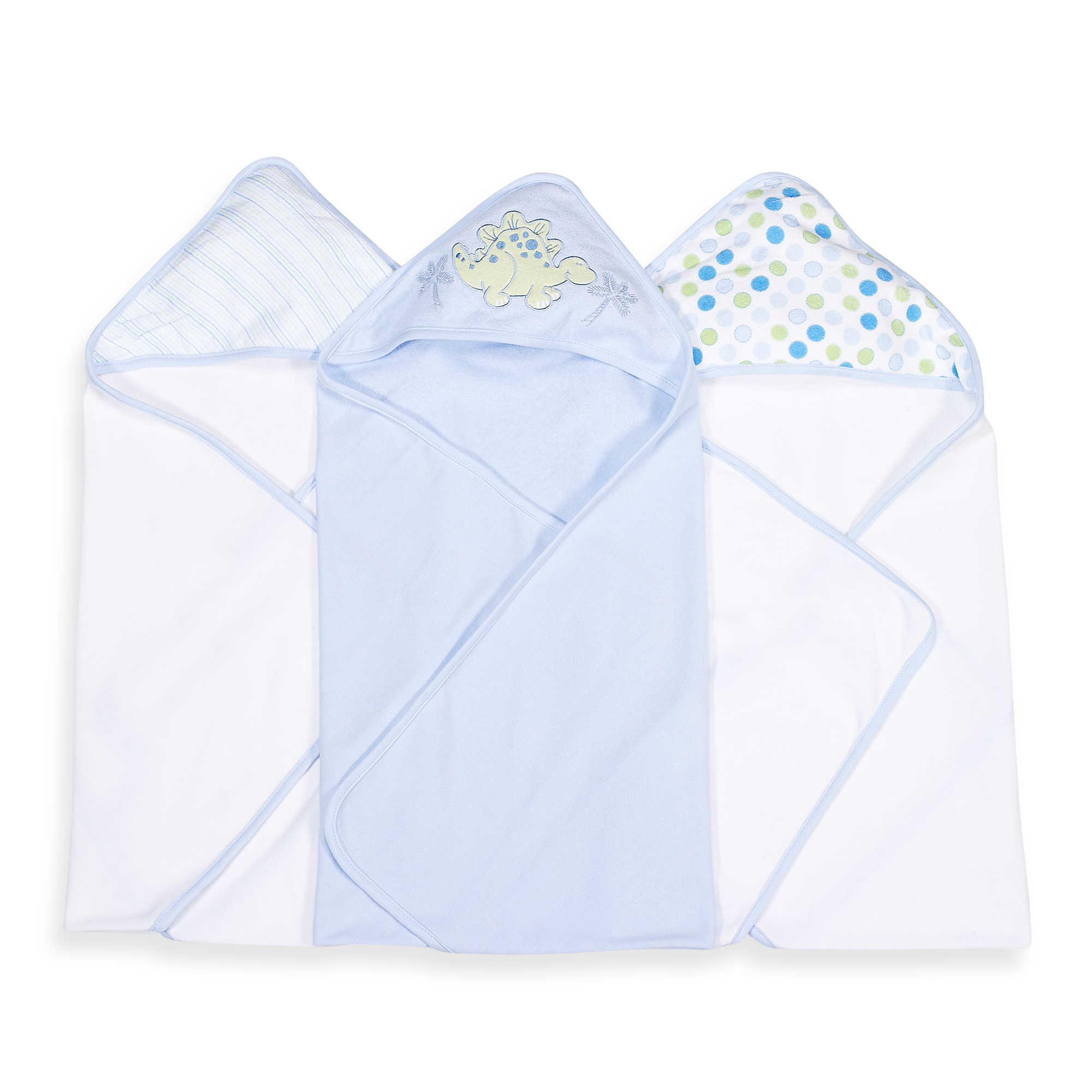 Gerber Newborn Baby Boy Terry Hooded Bath Towels, 2Pack