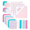 thumbnail image 1 of Spasilk Bath Hooded Towels & Washcloths Set for Babies, 23-Piece Gift Set, White Butterfly, 1 of 7
