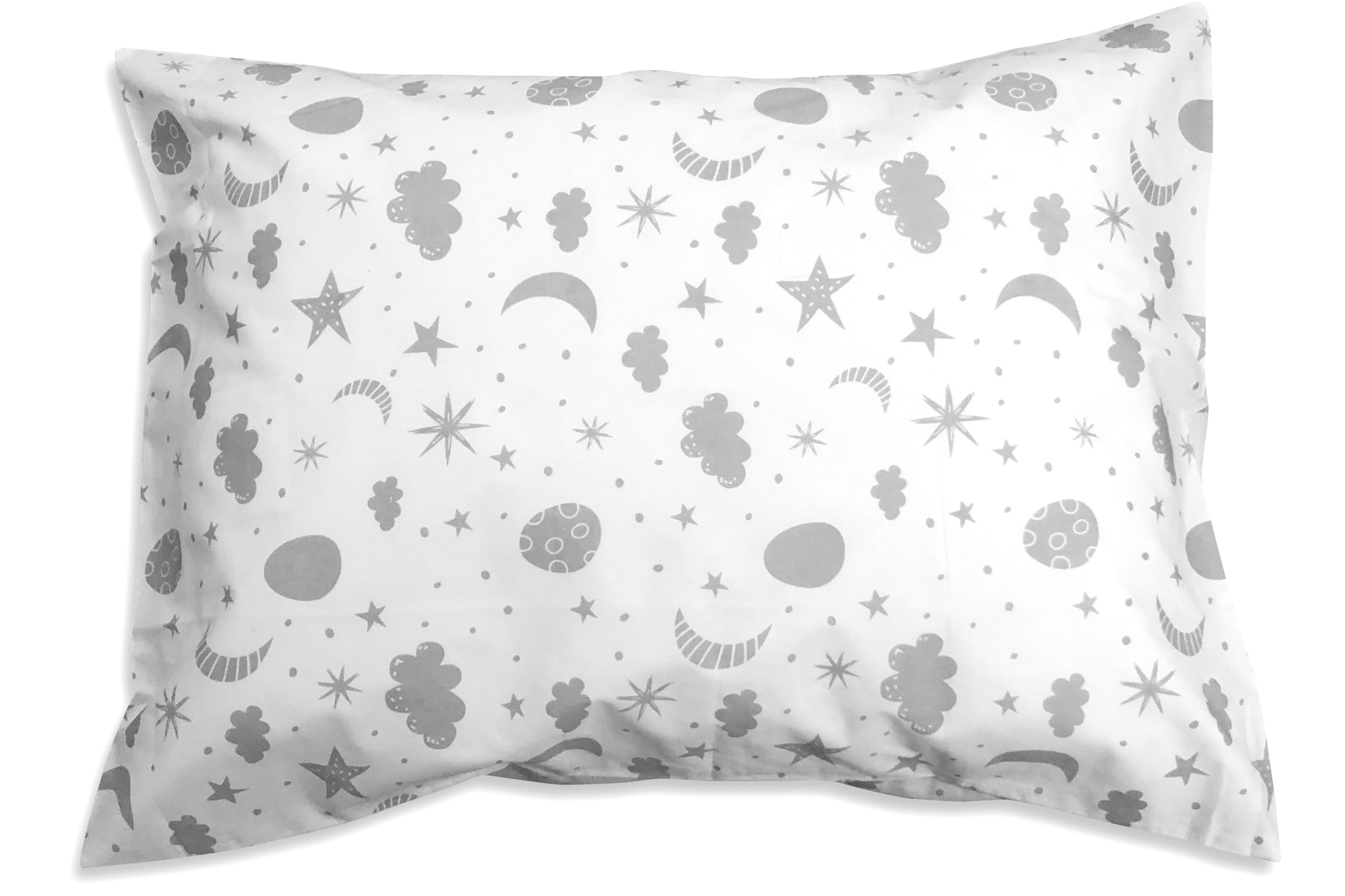 Spasilk Cotton 100% Cotton Pillowcase Toddler Size, Grey Celestial