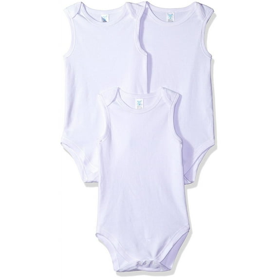 Spasilk Unisex-Baby Newborn Sleeveless Lap Shoulder Bodysuits, 3 pack, 0 - 24 Months - White Bodysuits