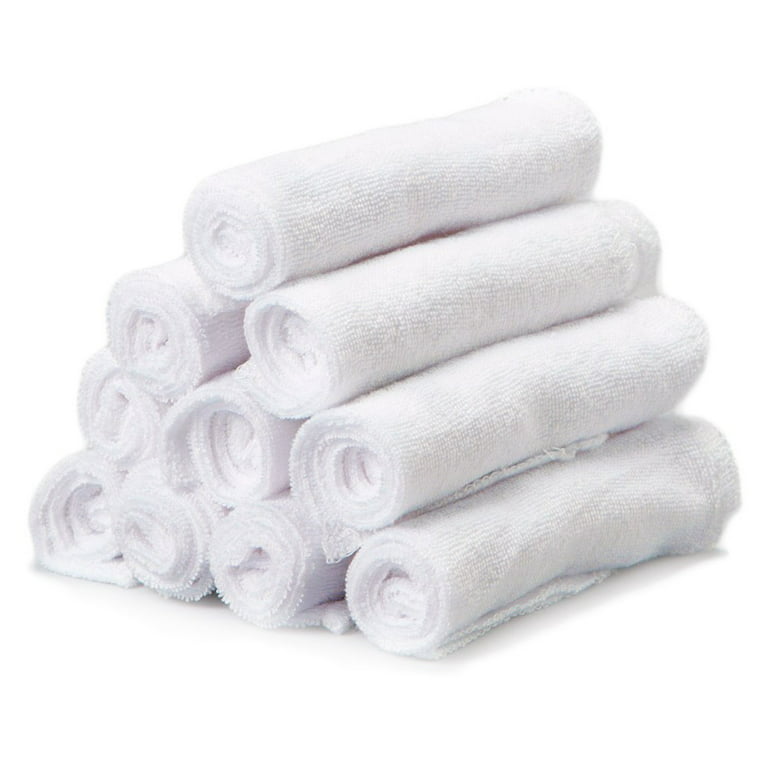 Spasilk 10 Pack Washcloths, White