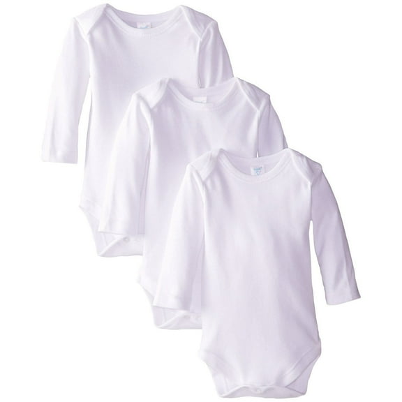 Spasilk White Long-sleeve Bodysuit (3 Pack)