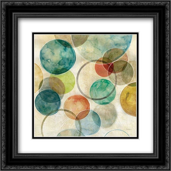 Spatial Curves I 2x Matted 20x20 Black Ornate Framed Art Print by Robinson, Carol